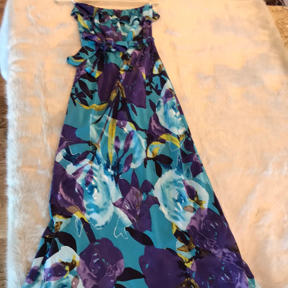 Trina Turk Strapless Maxi Silk Dress - Size 6